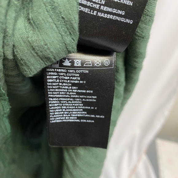 NWT BA&SH Ully Green Striped Textured Midi Dress Sleeveless Sz Lg Made In India - Picture 15 of 16